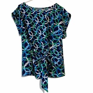 Banana Republic Petite Womens Geometric Print Blouse Top LP